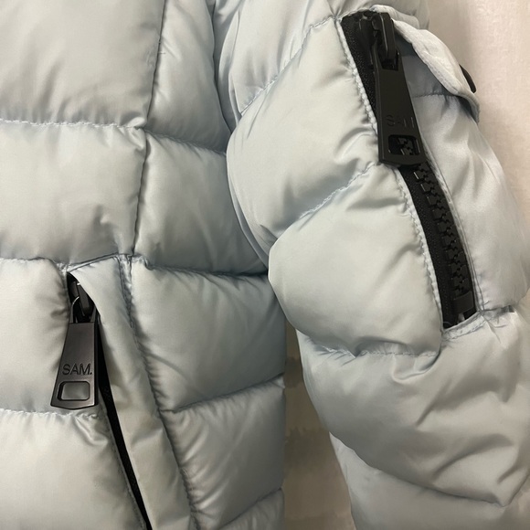 SAM NY Freestyle Down Puffer Jacket Coat in light blue, size L - Picture 3 of 10